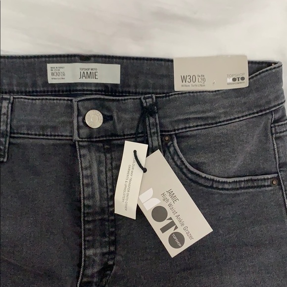 Topshop Jamie High Waist Jeans Faded Black NWT - Picture 3 of 3